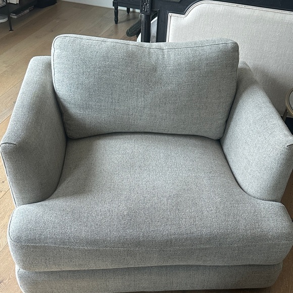 West Elm Light Gray Armchair Cover - Picture 2 of 3